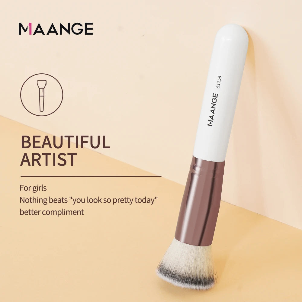 Maange 1PCS Makeup Brush with Box Foundation Concealer Powder Blush Contour Brush Dense Soft Bristle Brush Beauty Tool For Women