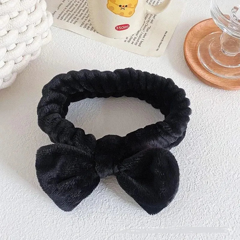 Cute Plush Wristband Hair Tie Makeup Mask Moisture Proof Sleeve Cover Hair Ring Headphone Women