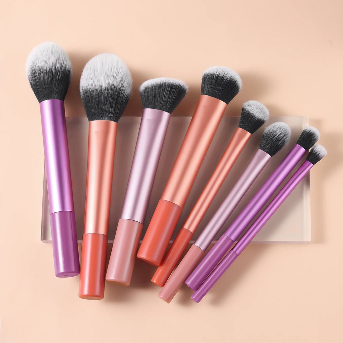 Makeup Brush Sets,8pcs Plastic Daily Portable Multifunctional Makeup Brush For Making Up Supply